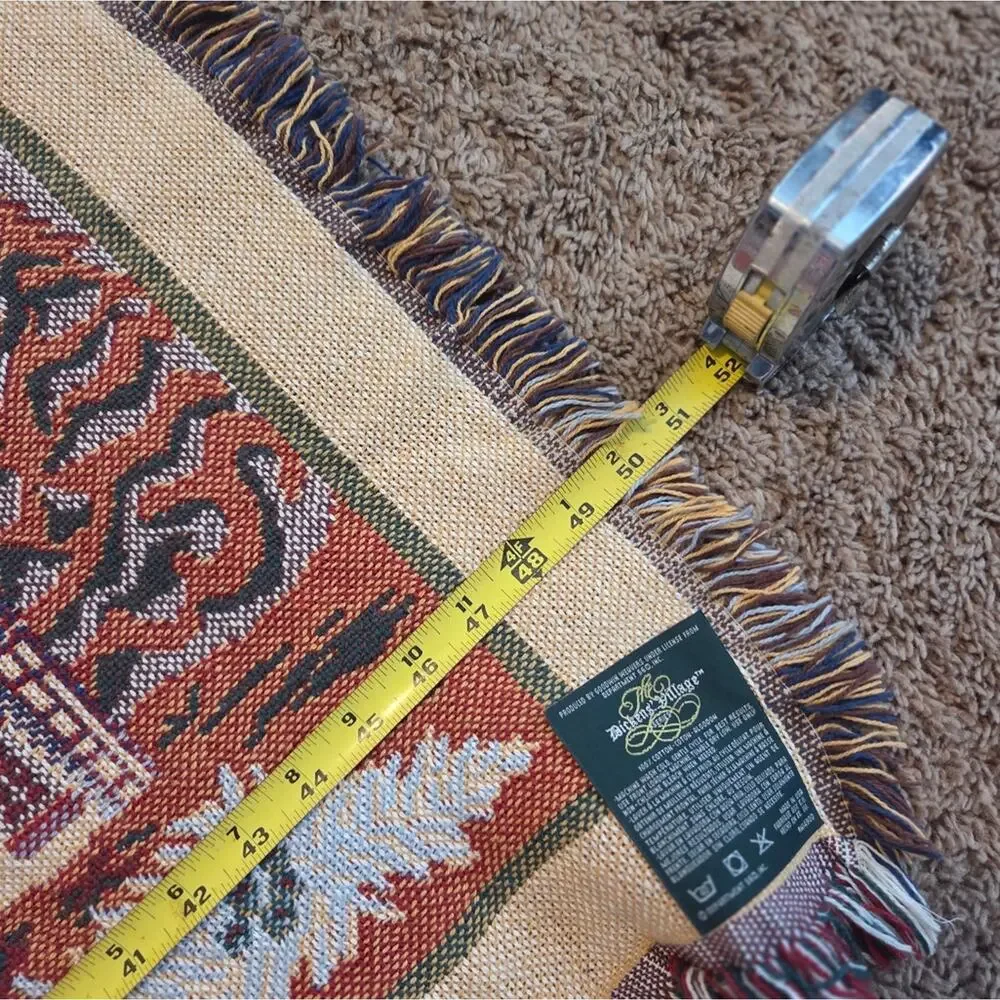 Department 56 Dickens Village Cotton Tapestry Throw Blanket Christmas Village